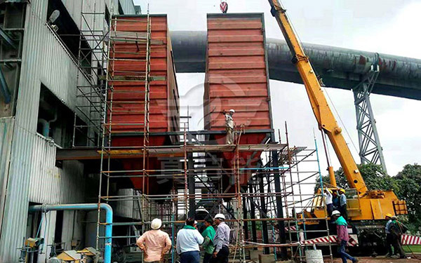 土豆渣烘干機(jī)安裝現(xiàn)場(chǎng)